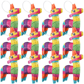 Kathfly mini donkey pinatas set, front view, perfect for festive table décor.