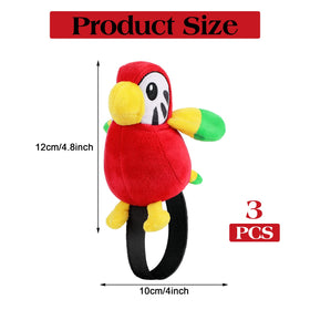 Kathfly mini stuffed parrot toy in coral velvet, soft and lightweight for wear