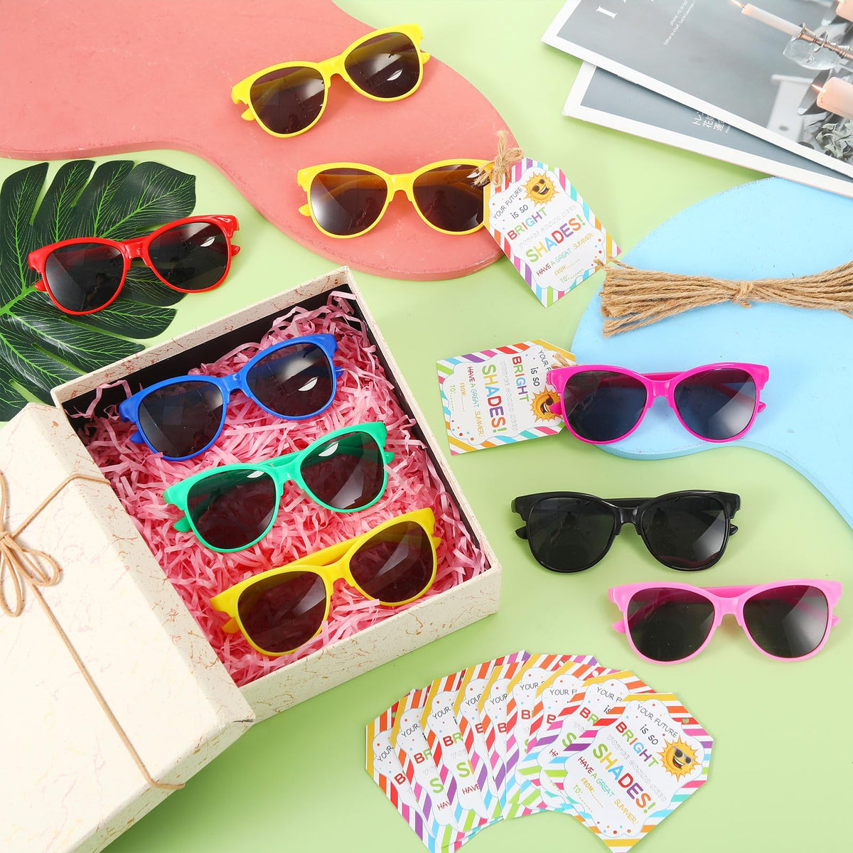 Kathfly neon sunglasses with rope strap for easy wear