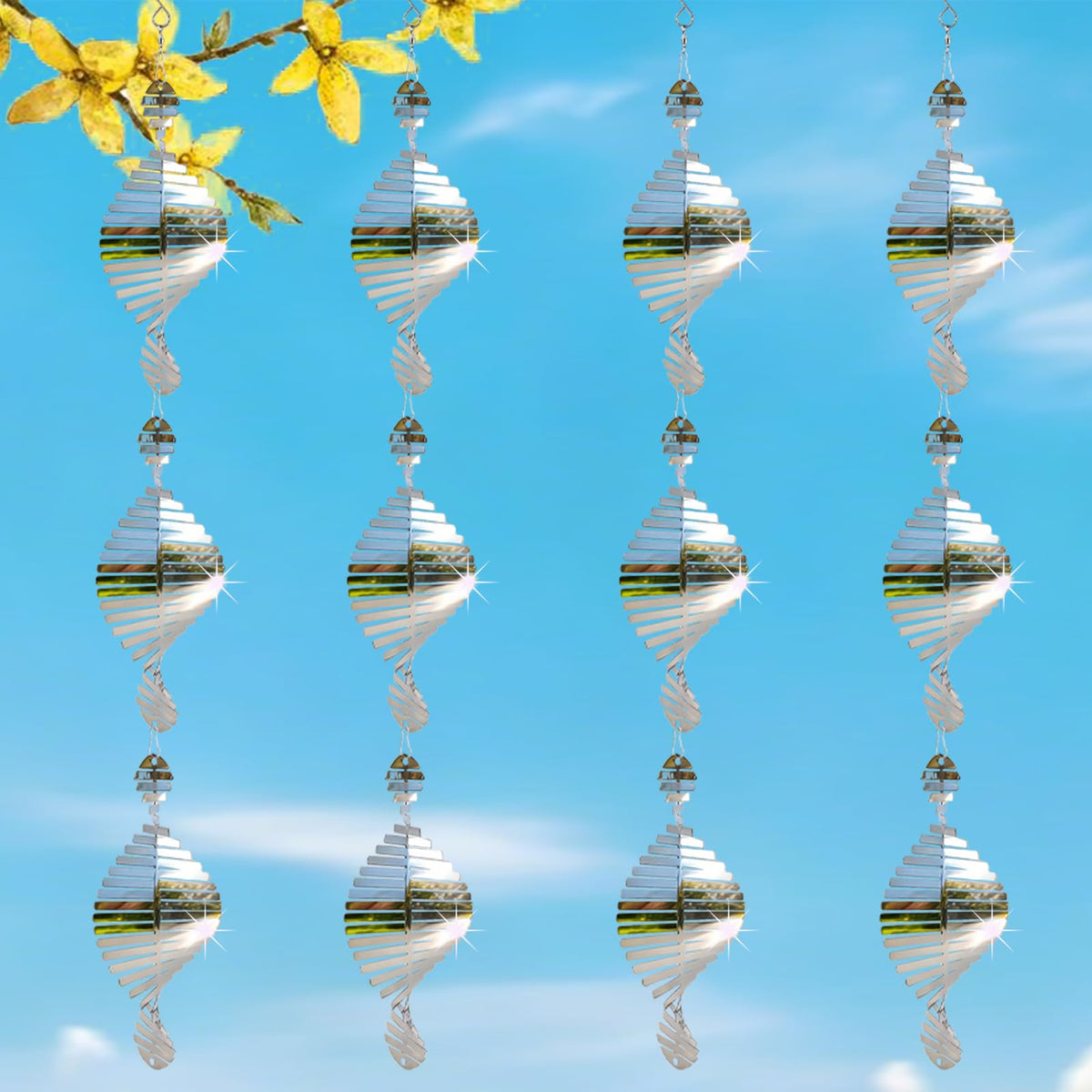 Katinyos Bird Deterren stainless steel disc for durable outdoor deterrence in the garden.