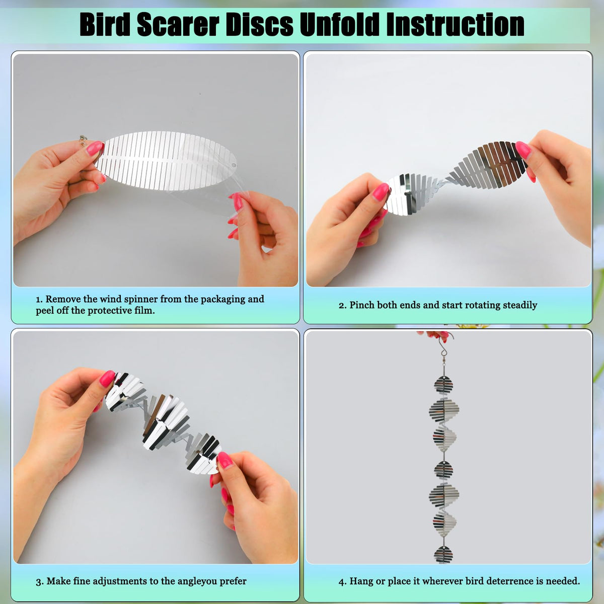 Katinyos Bird Deterren sun-powered motion deters birds in garden and patio.