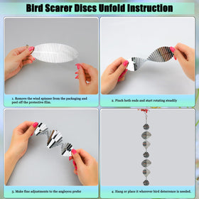 Katinyos Bird Deterren sun-powered motion deters birds in garden and patio.