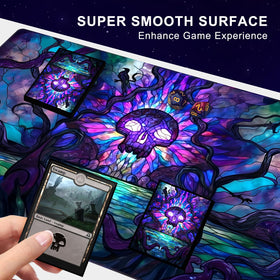 Katomula MTG Playmat features stitched edge for lasting durability