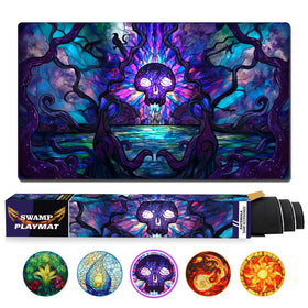 Katomula MTG Playmat swamp design provides a stable surface for fast-paced duels