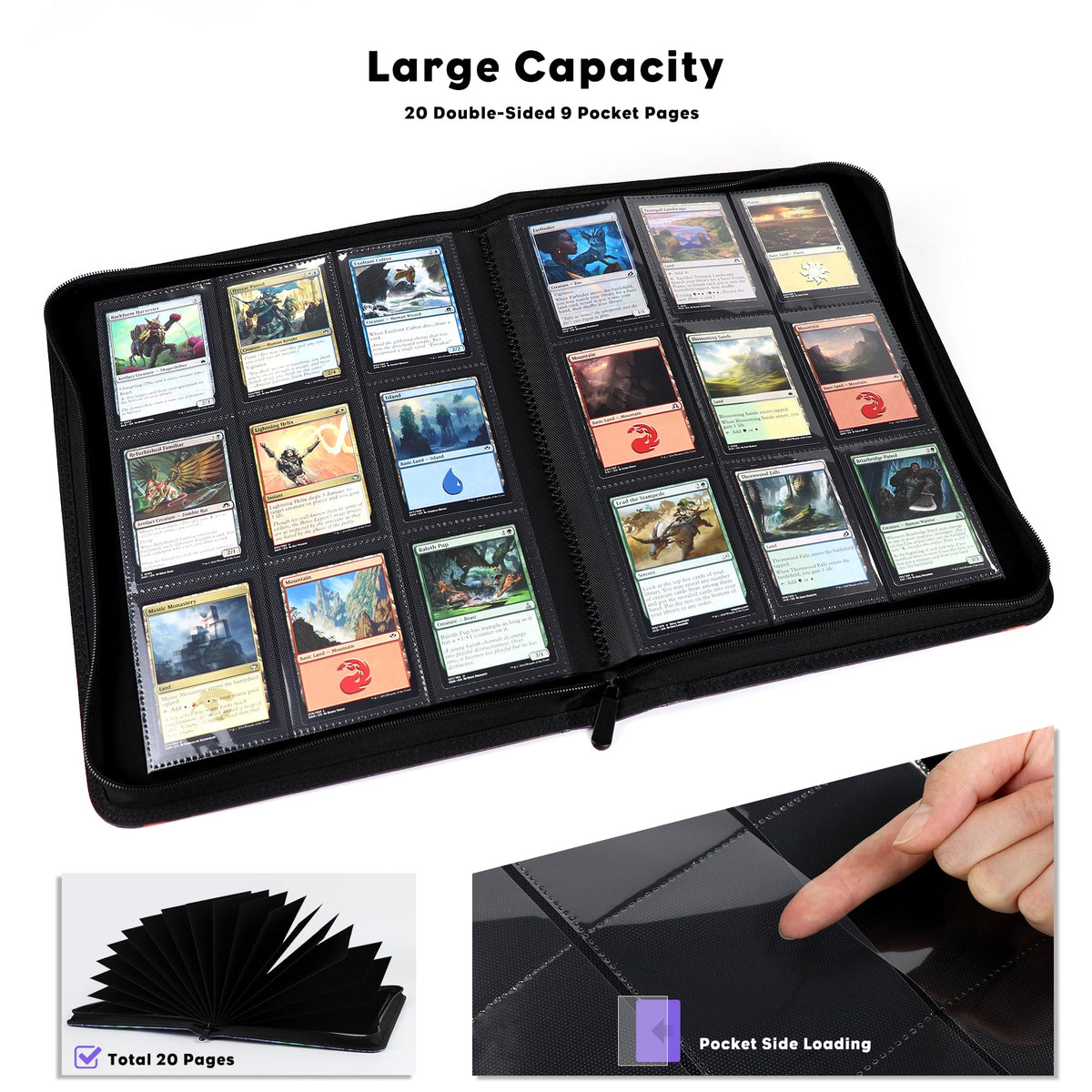Katomula MTG and Yu-Gi-Oh compatible binder for standard cards