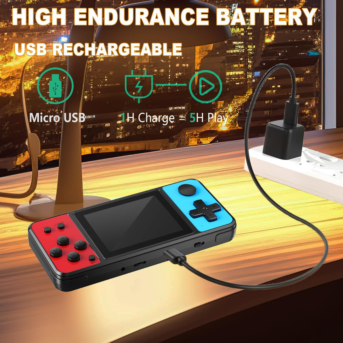 KAVOYI rechargeable battery with micro-USB for extended play sessions.