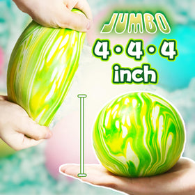 Kawaite green dough ball showing foam-core and rebound