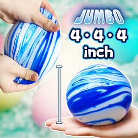 Kawaite giant stress ball in use for relaxation and concentration.