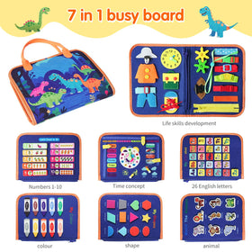 KAWITLO 8-page learning board engages toddlers with interactive alphabet and numbers.