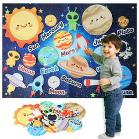 KAWITLO solar system story board with 33-foot layout encourages imaginative space adventures