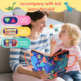 KAWITLO Zipper and snap activities build hand-eye coordination during quiet travel moments.