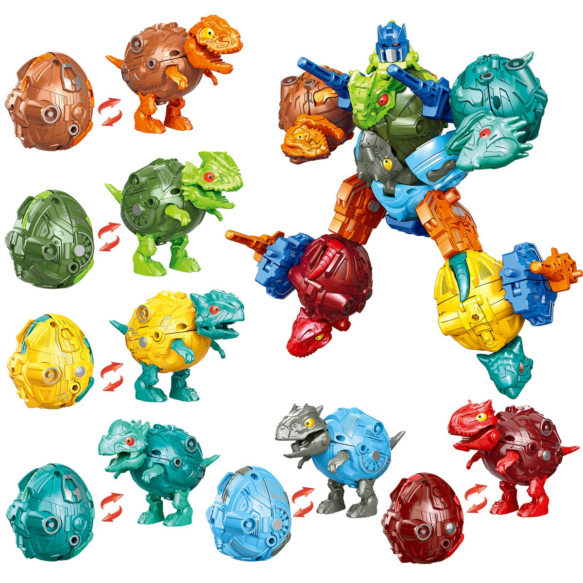 KaxiNeu 6 in 1 Dinosaur Eggs transforming into robots for STEM learning