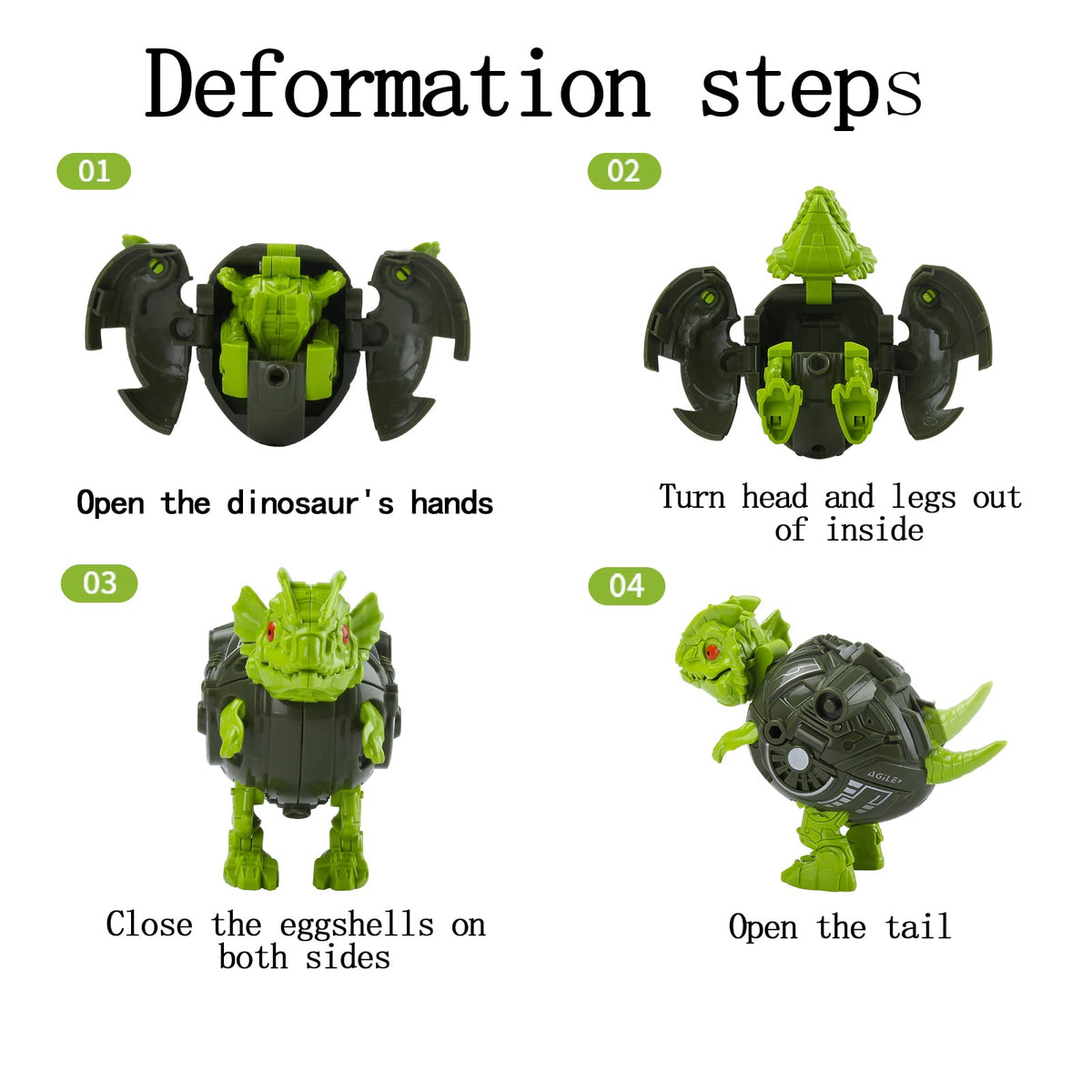KaxiNeu child hands transforming an egg to a dinosaur for creative play