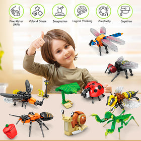 KAZI Bugs ant-building kit supports problem-solving and fine motor skills during play.