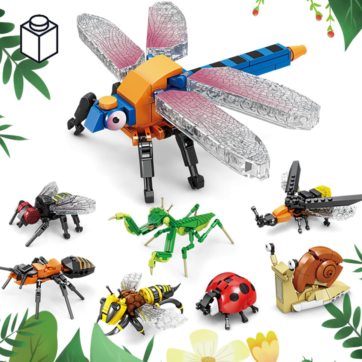KAZI Bugs building toy set with eight bug models encourages hands-on STEM play.