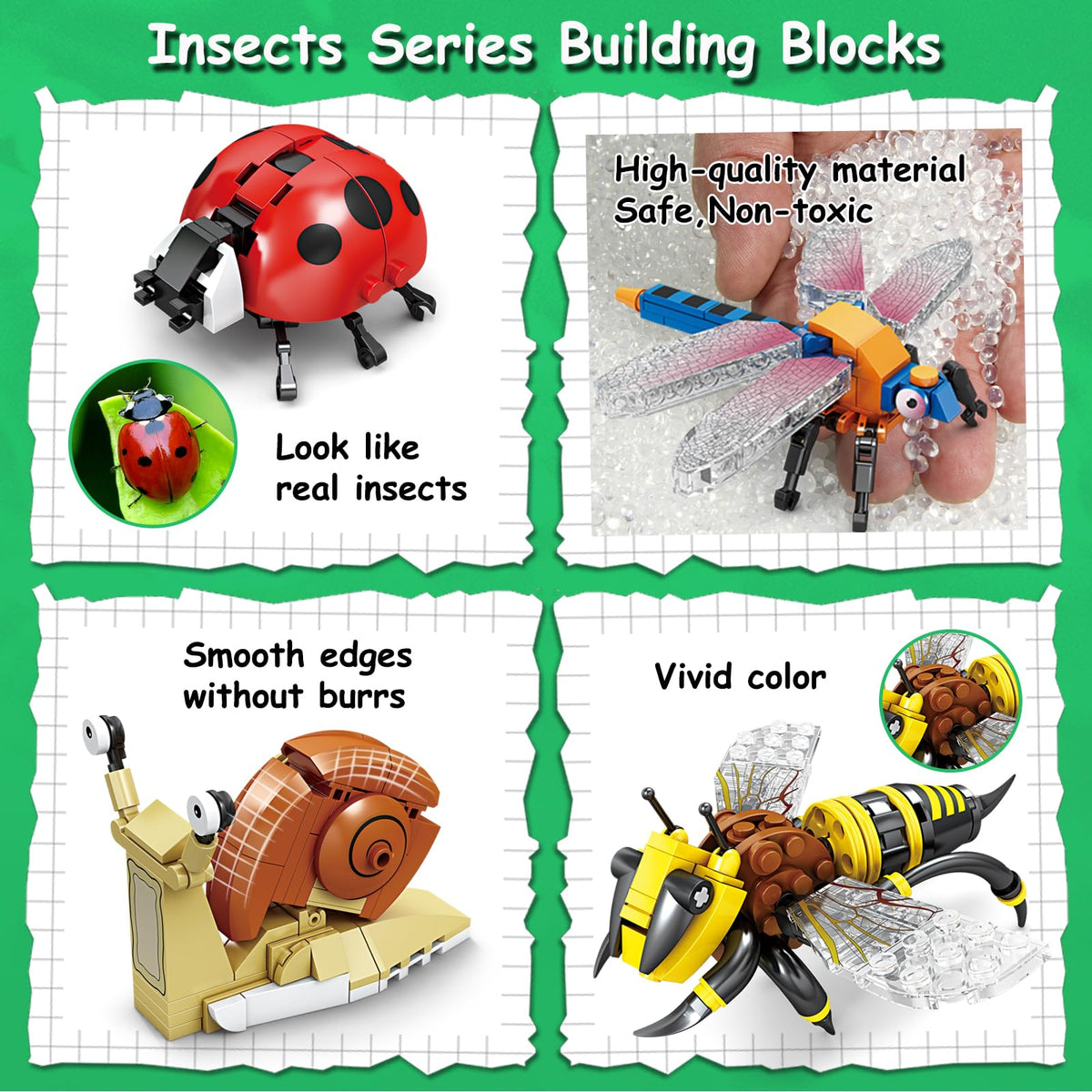 KAZI Bugs firefly-building kit glows with color, encouraging steady focus and creativity.