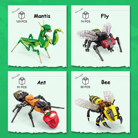 KAZI Bugs housefly-building kit offers colorful parts to boost color recognition and creativity.
