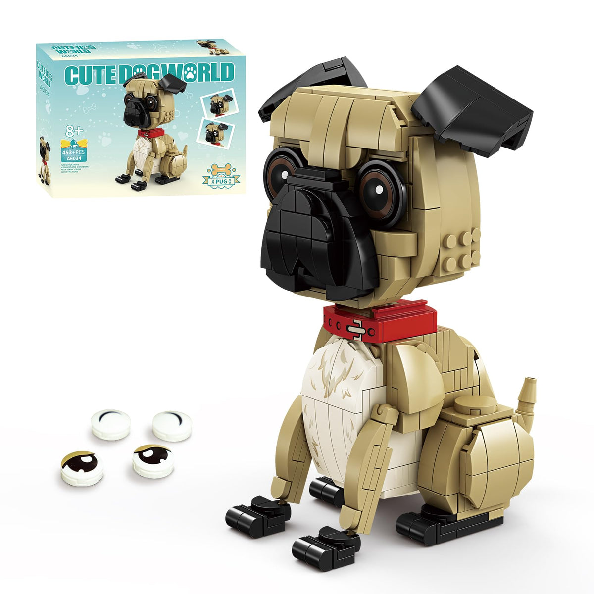 KAZI Ideas pug-building-toy 453-piece set for creative play