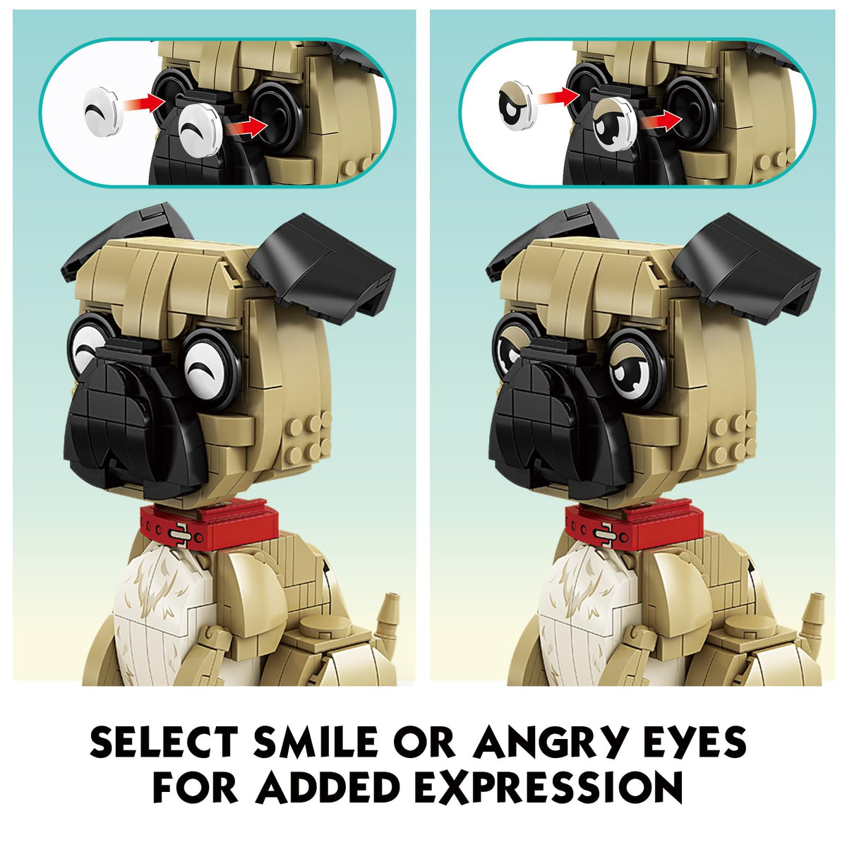 KAZI Ideas pug figure movable legs for dynamic posing