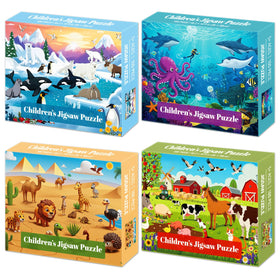 Kazmido polar animals 100-piece puzzle supports memory and focus for kids.