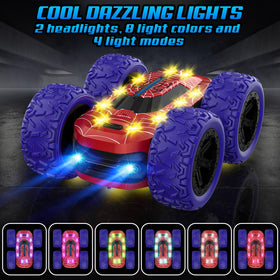Kazswitle 4WD stunt car conquers rough surfaces for adventurous play.