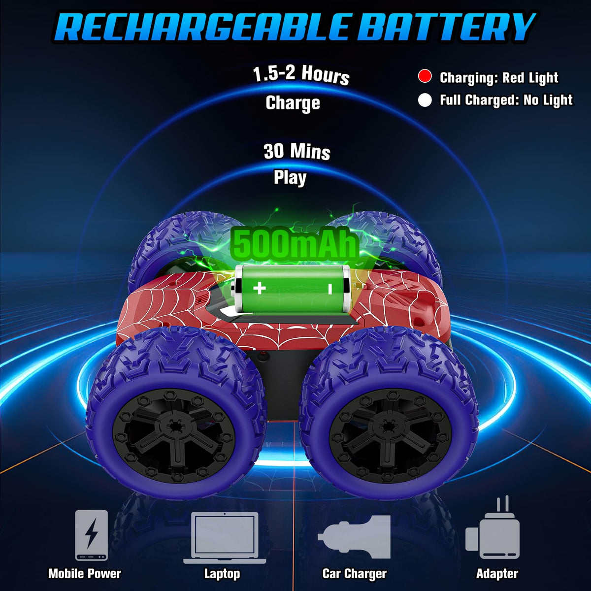 Kazswitle rechargeable batteries enable quick swaps and longer driving sessions.