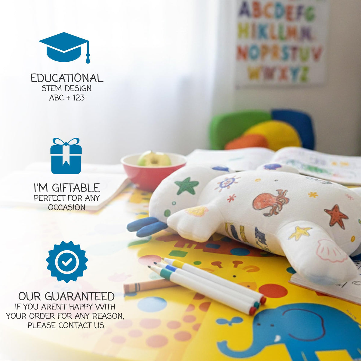 KB Mlotek Washable Doodle Plush washable for repeated coloring sessions.