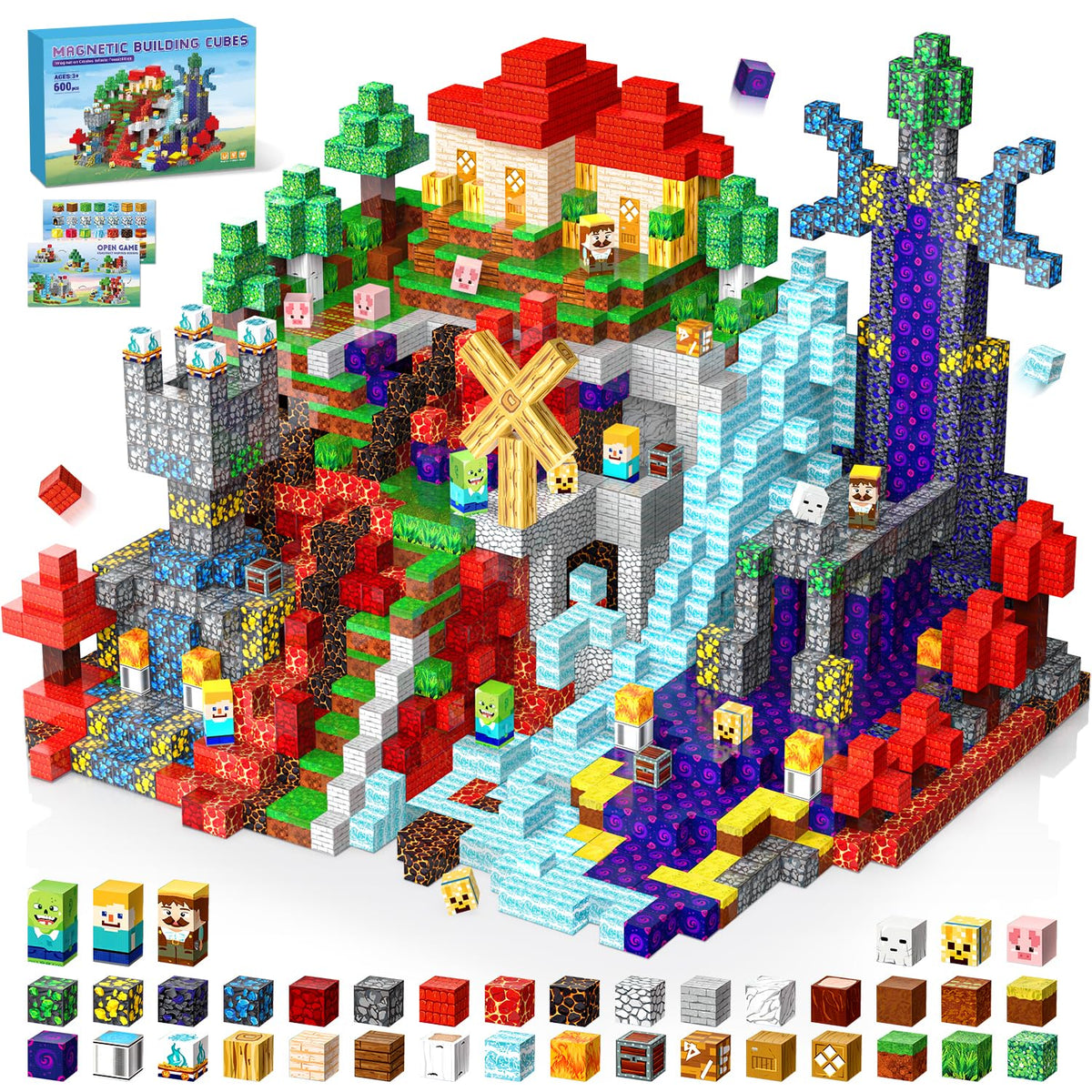 KCCHZ 600pcs magnetic cubes boost creativity through colorful building play.