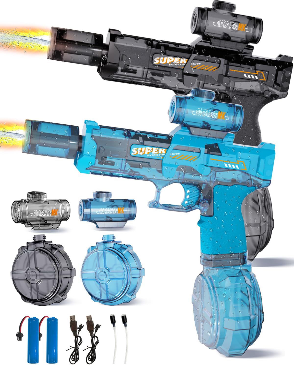 KCCHZ Electric Water Gun with flashing muzzle for thrilling pool battles.