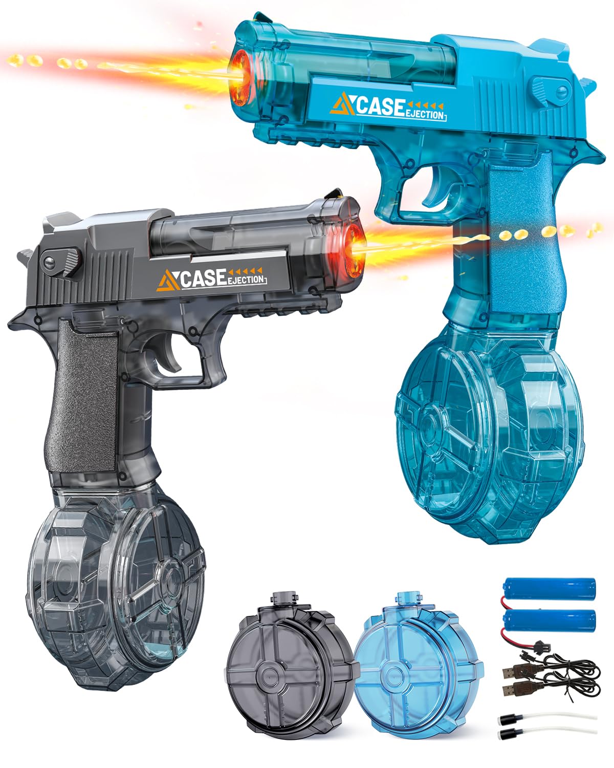 KCCHZ electric water gun with LED lights during a pool battle