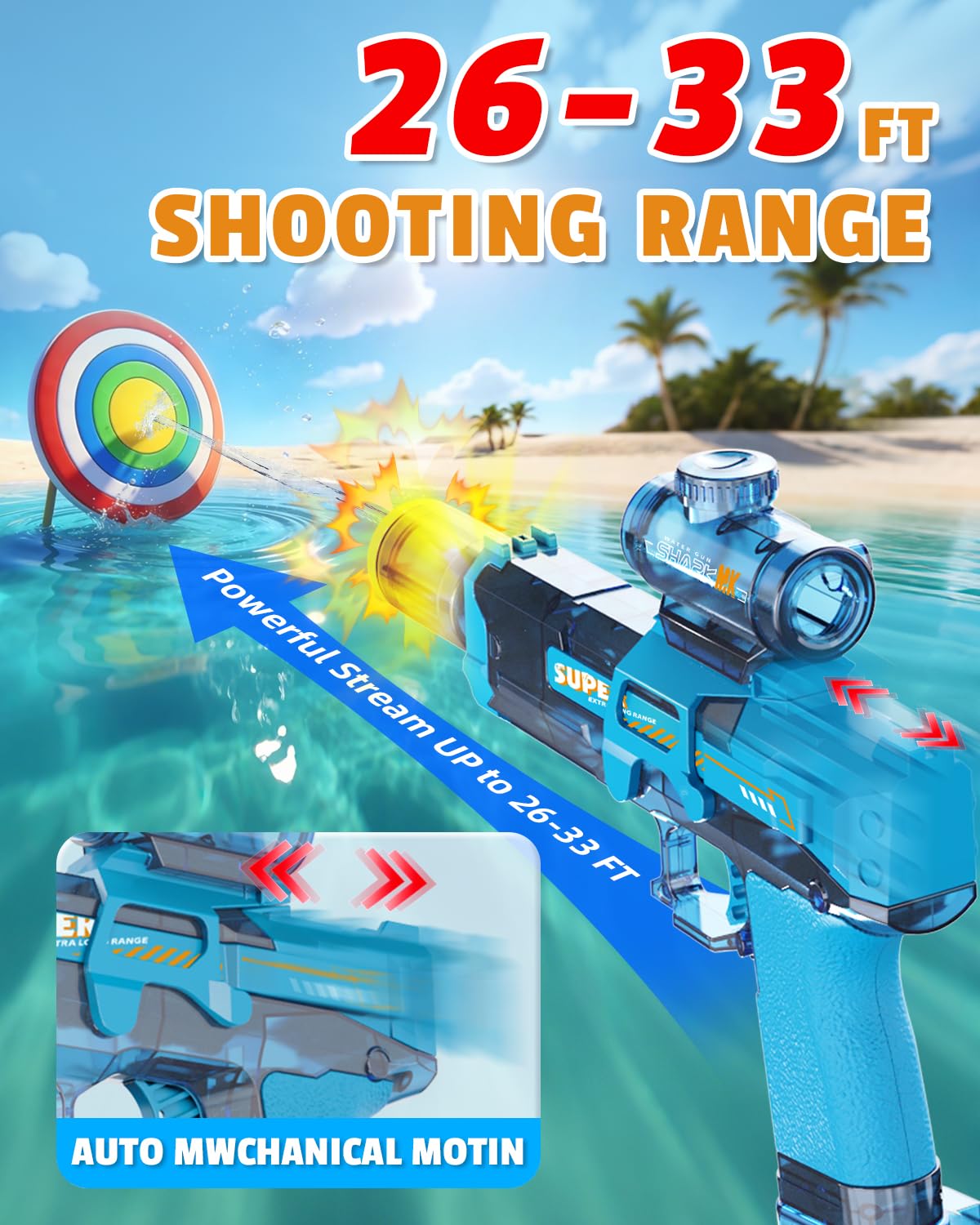 KCCHZ Leak-proof Tank 320ml for longer water battles.