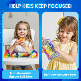 KCNVLCK sensory rainbow ball stimulates grip and visual fascination during play