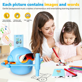 Keabys Doodle Bot with 100 cards laid out for step-by-step art
