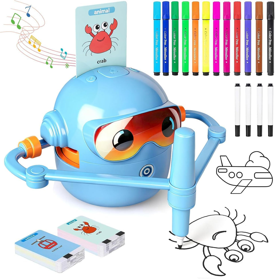 Keabys Drawing Robot for kids in box with 100 cards, inviting creative play