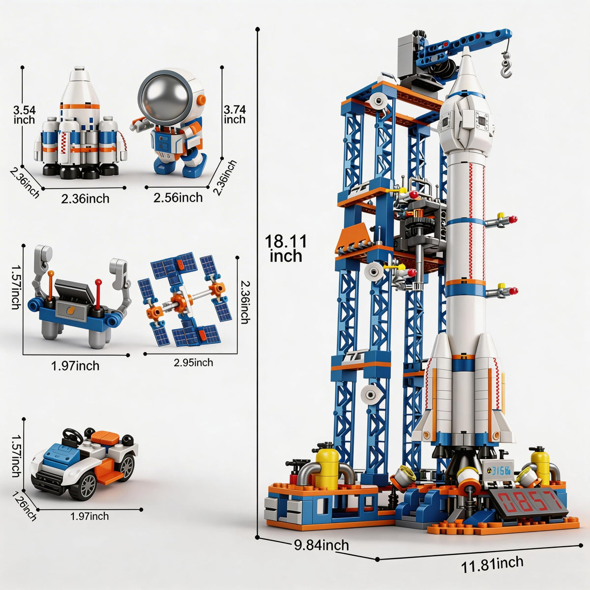 Kececo Space Rocket Model Kit features a display-ready, realistic design.