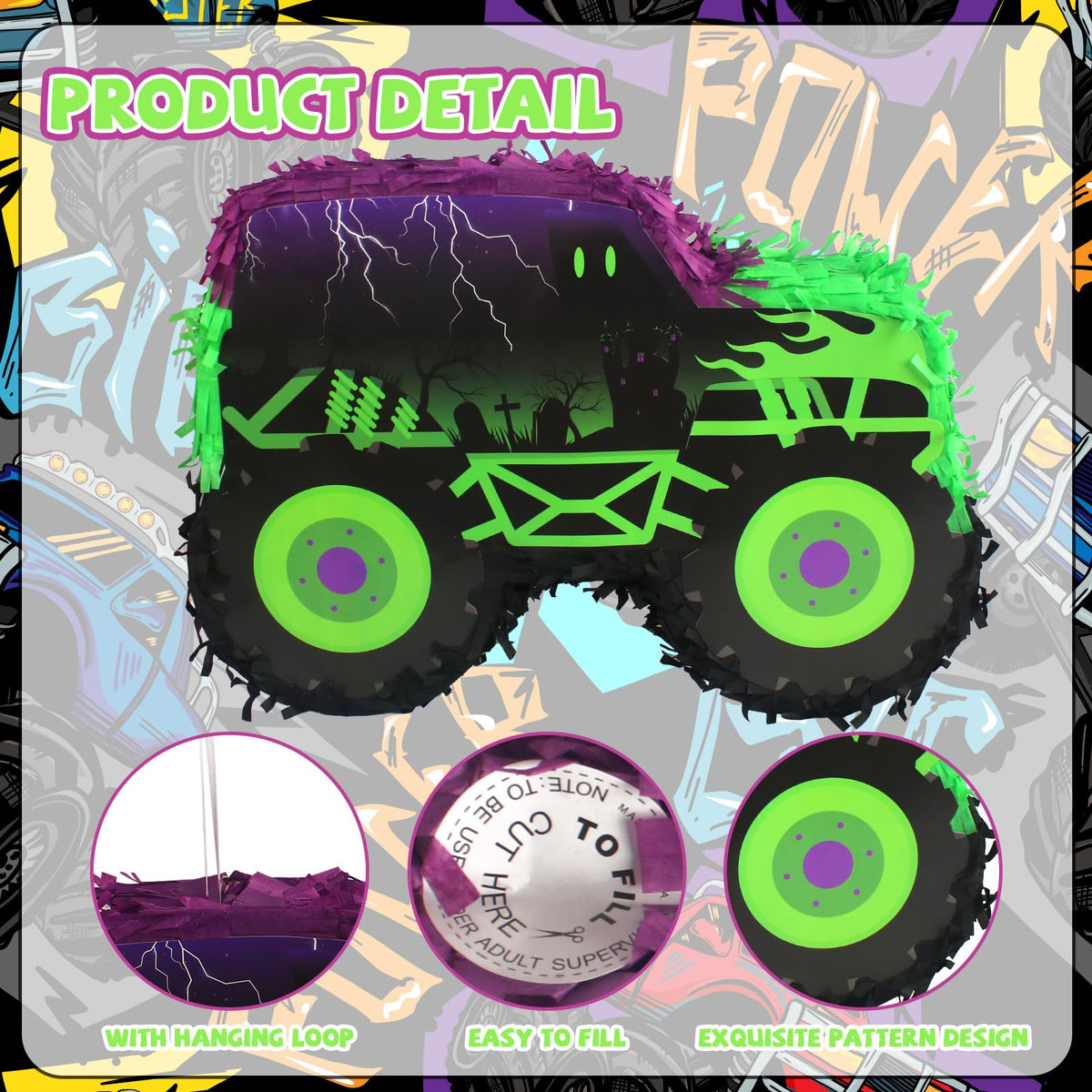 Kedaijin pinata top fill hole, easy to load candy and favors for quick setup