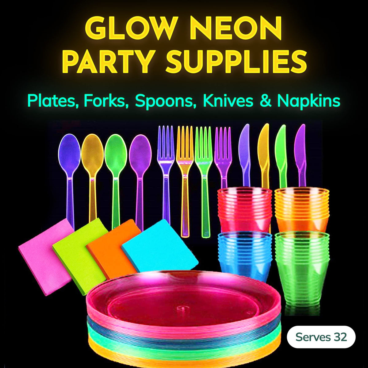 Kedudes neon napkins close-up for quick, colorful cleanup.