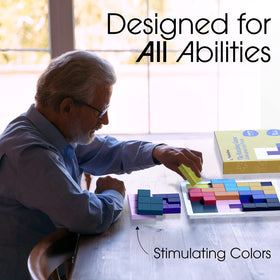 Keeping Busy colorful dementia pieces provide visual engagement.