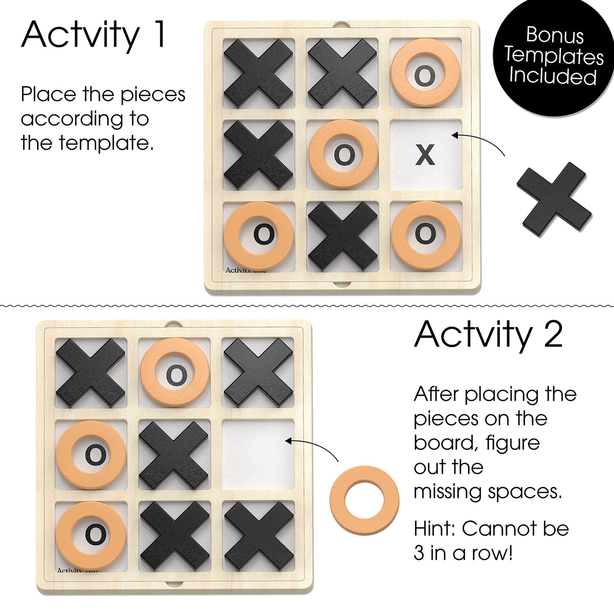 Keeping Busy large-piece Tic Tac Toe promotes hands-on cognition and dexterity.