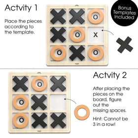Keeping Busy large-piece Tic Tac Toe promotes hands-on cognition and dexterity.
