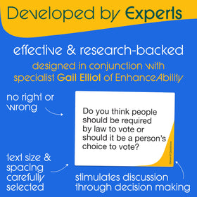 Keeping Busy Lets Chat large-type cards designed for easy handling.