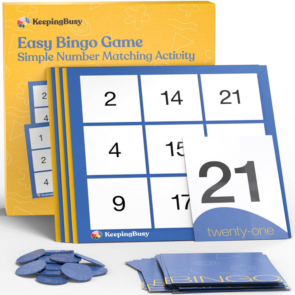 Keeping Busy pokeno dementia cards offer large print for easy visibility during activities.