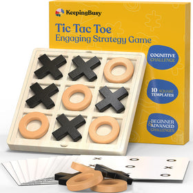 Keeping Busy Tic Tac Toe wooden pieces, easy to grip for seniors and caregivers.