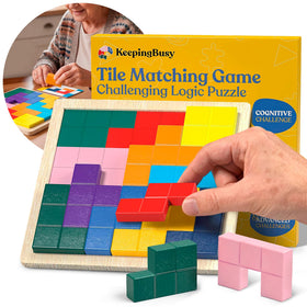 Keeping Busy tile matching board for seniors promotes cognitive engagement.