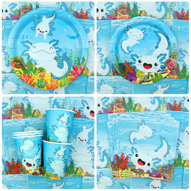 KEFAN Blue Axolotl cake decoration creates a striking centerpiece for the sweet table