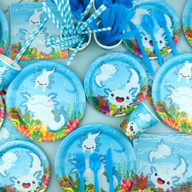KEFAN Blue Axolotl pattern balloons fill the room with whimsy and color