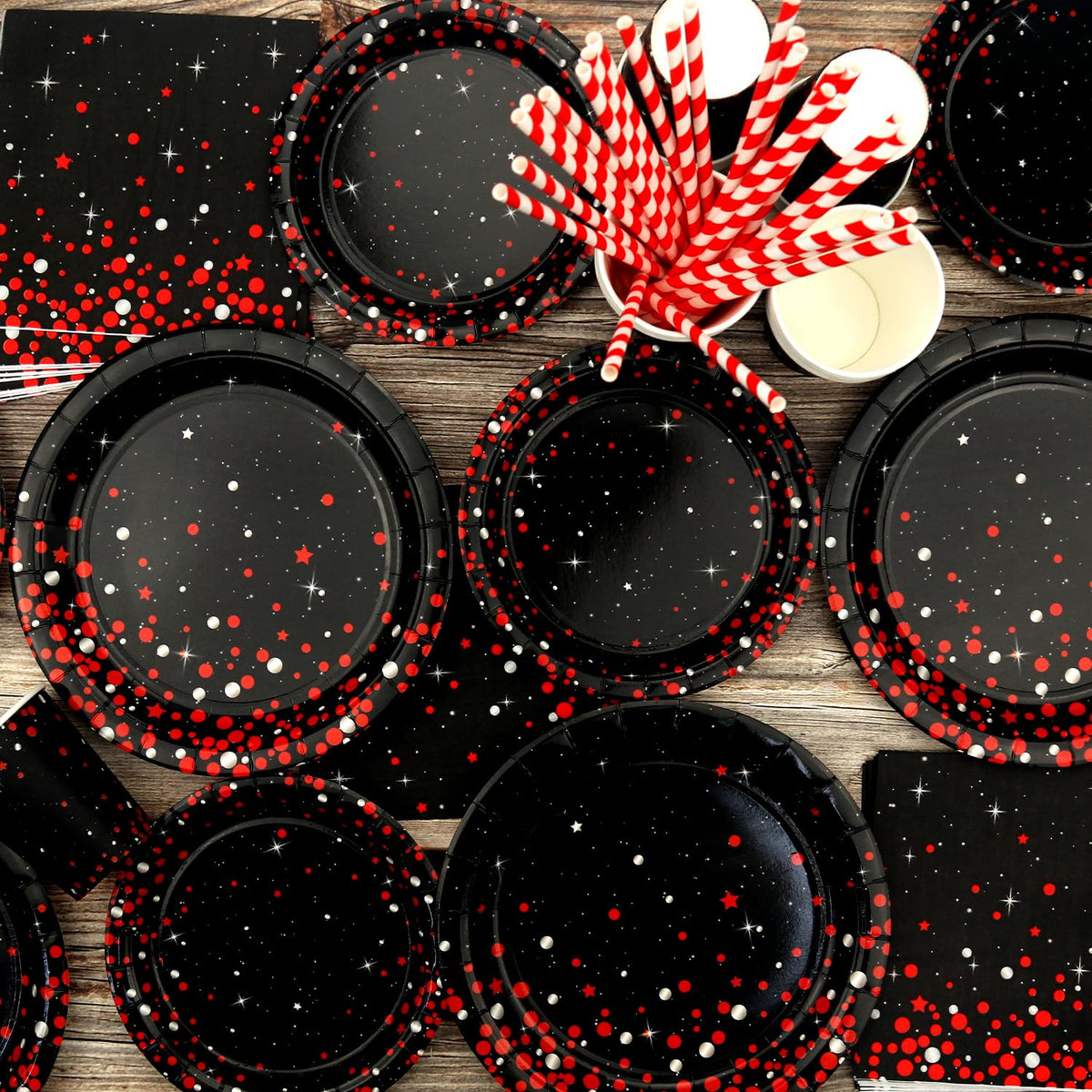 KEFAN red-black straws for easy sipping at gatherings