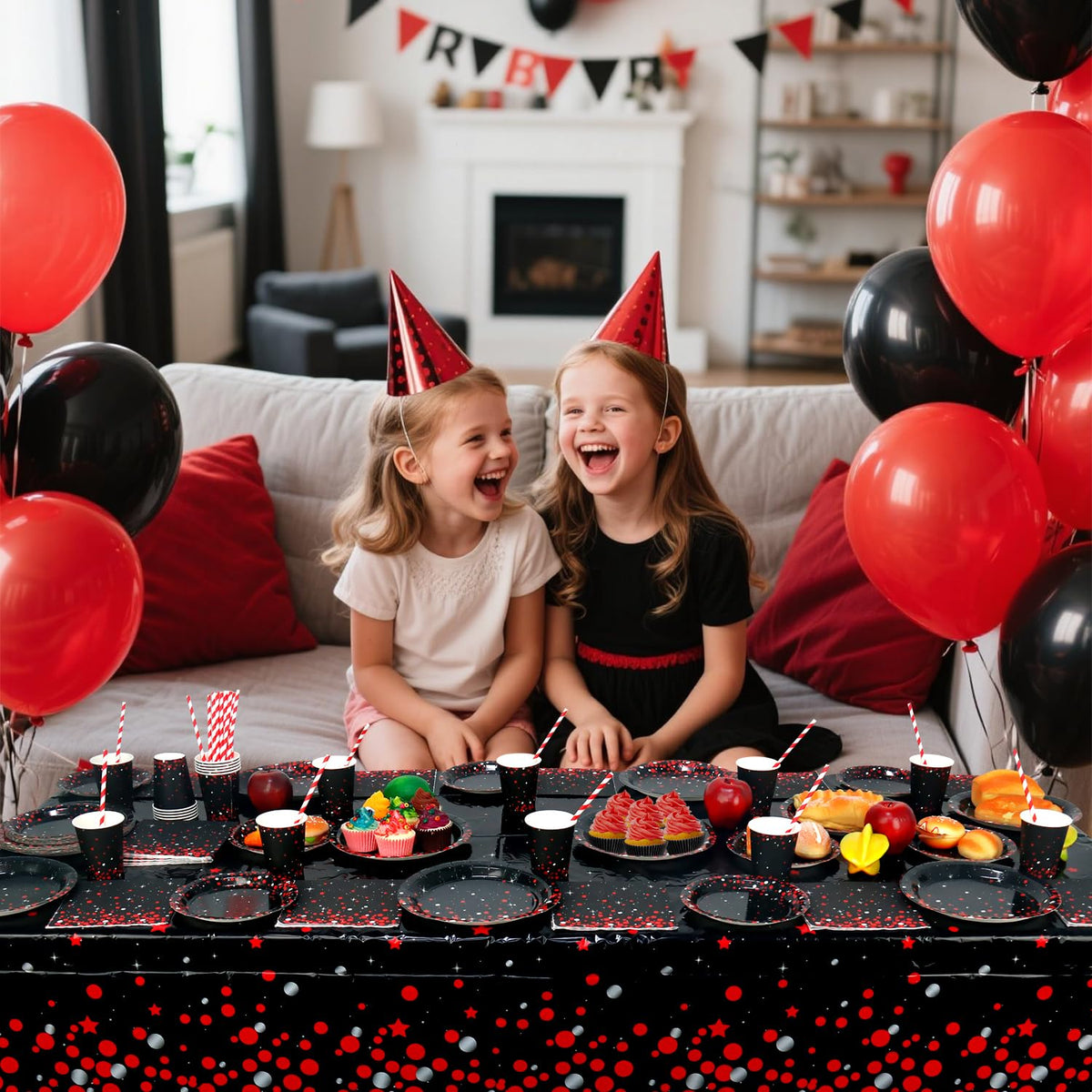 KEFAN red-black tablecloths setup enhancing photos and mood