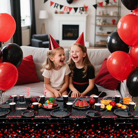 KEFAN red-black tablecloths setup enhancing photos and mood