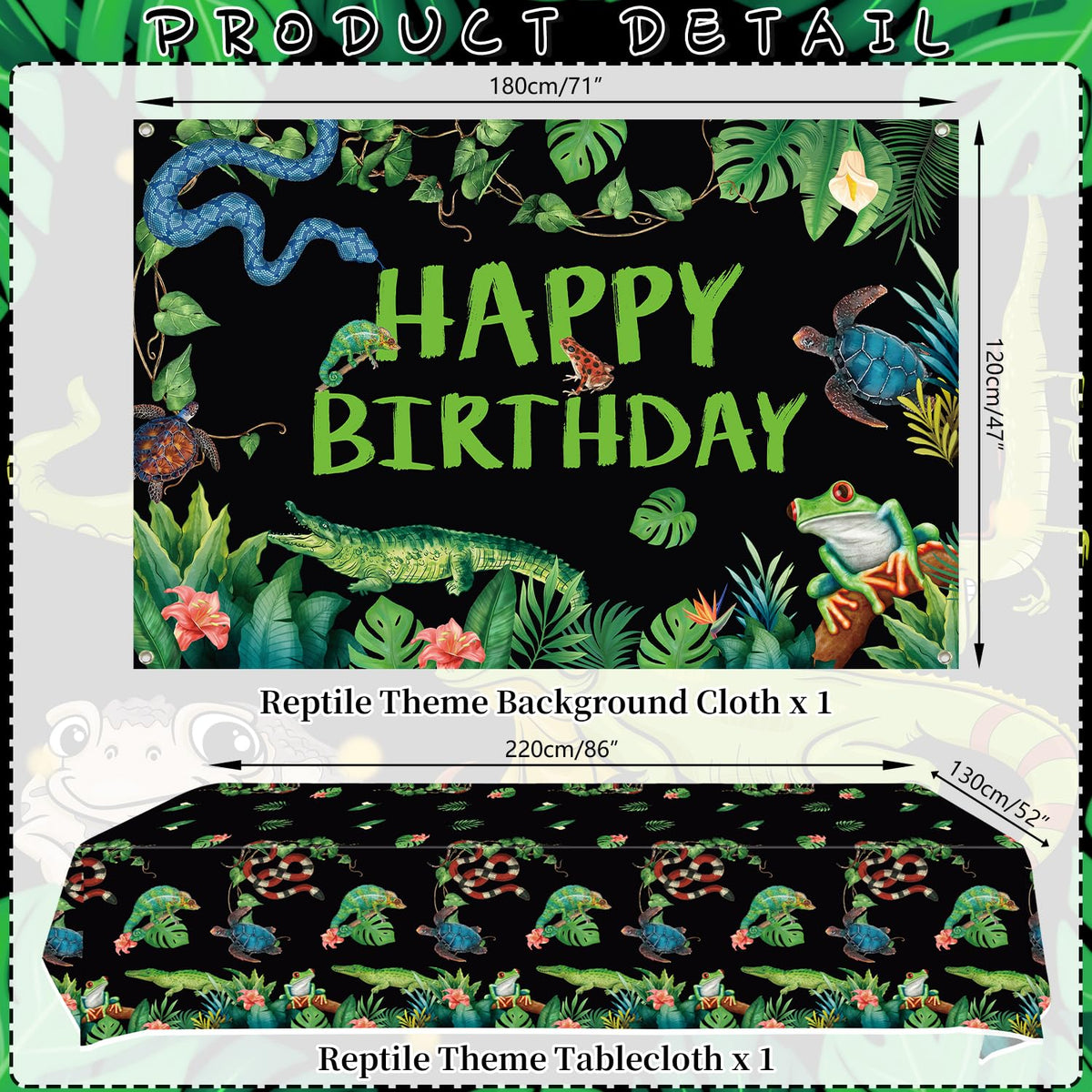 KEFAN reptile balloons pack brings jungle vibes to any celebration.